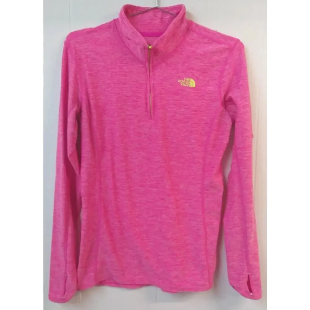The North Face Women’s 1/4 Zip Pullover Pink Long Sleeve Athletic Top Size Small